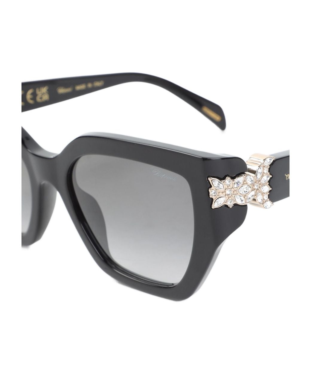 Chopard White Eyewear Cat-Eye Frame Sunglasses