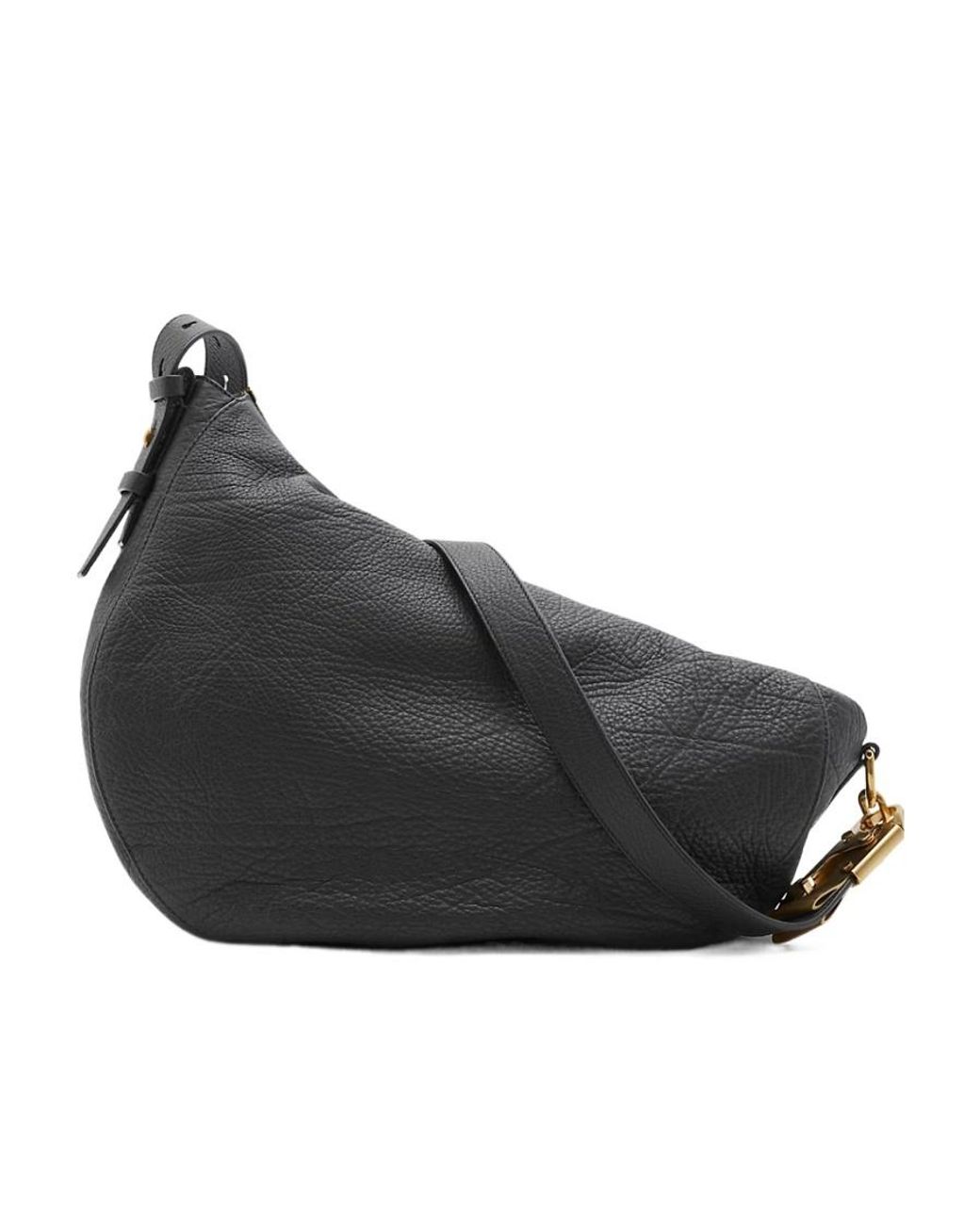Burberry Black Medium Knight Ring Detailed Shoulder Bag