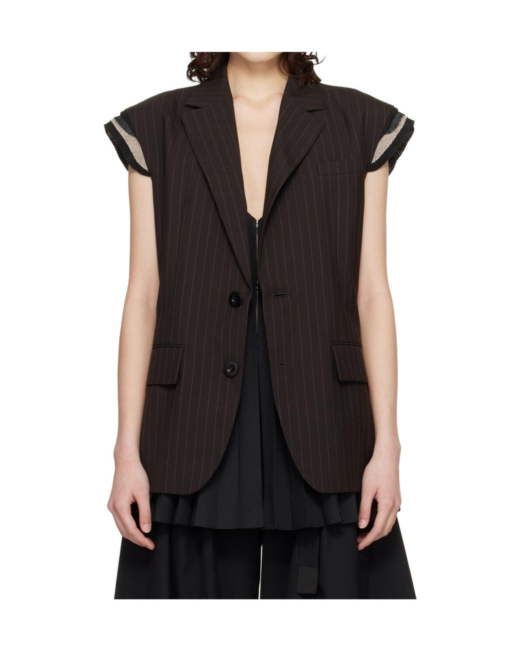 Sacai Black Striped Vest