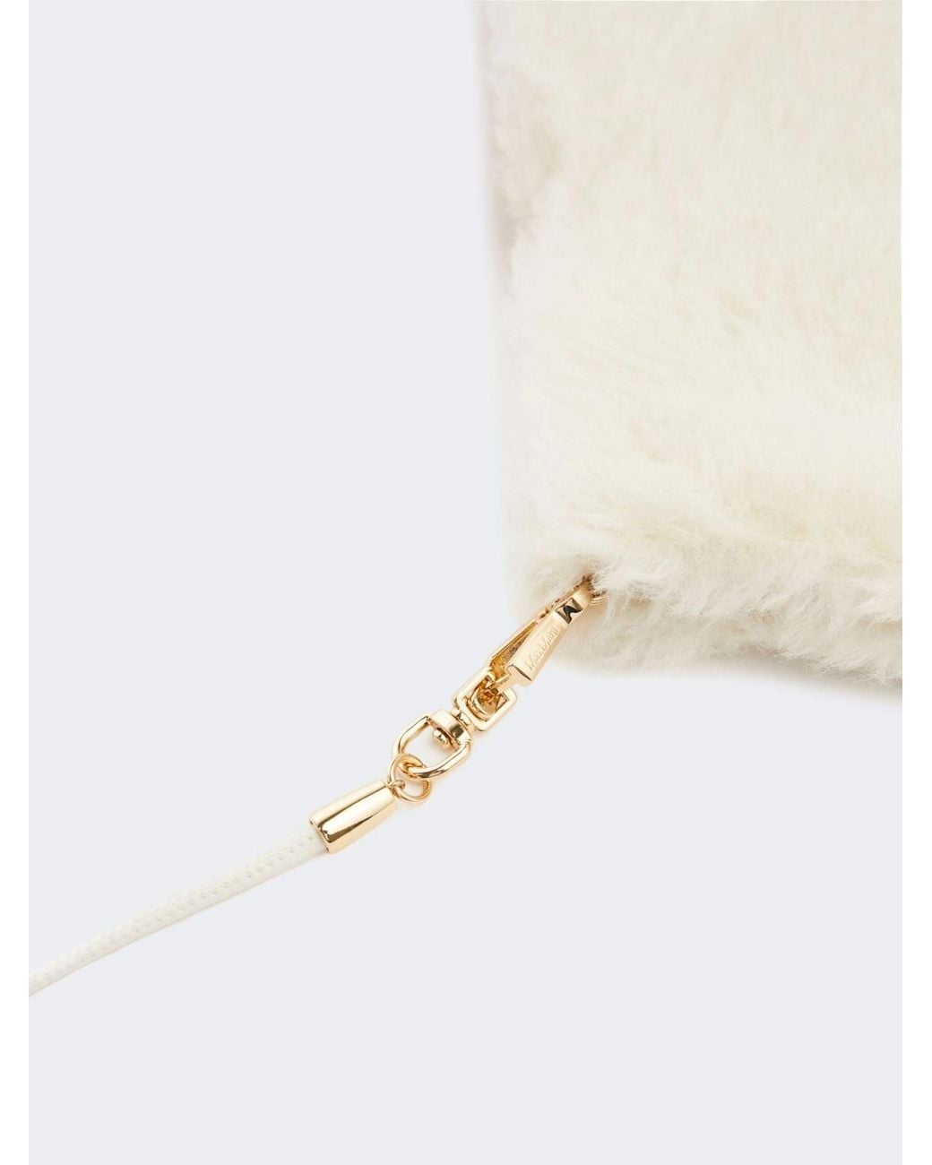 Max Mara White Wool-Blend Teddy Fleece Gloves