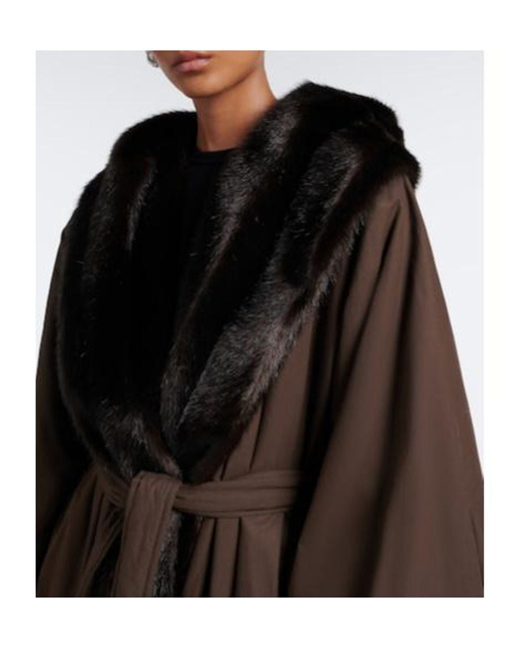 Magda Butrym Brown Cotton Wrap Coat