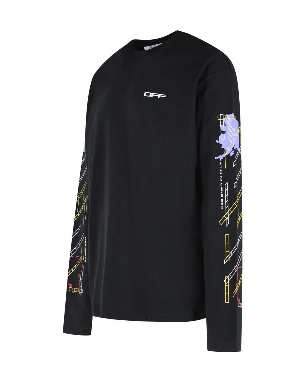 Off-White c/o Virgil Abloh Black Archigeography Arrow Long-Sleeve T-Shirt for men
