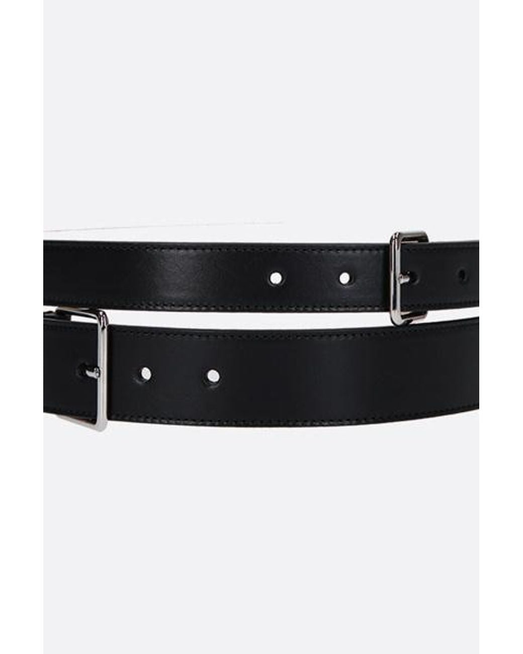 McQueen White Double Buckle Belt