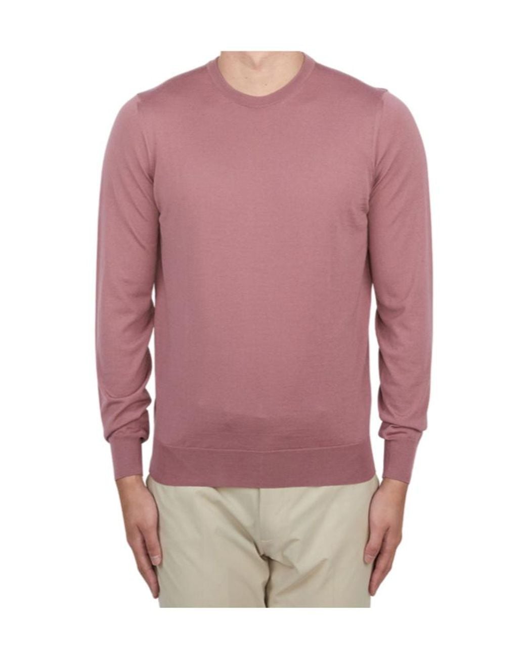 Drumohr Pink Long-Sleeved Pullover for men