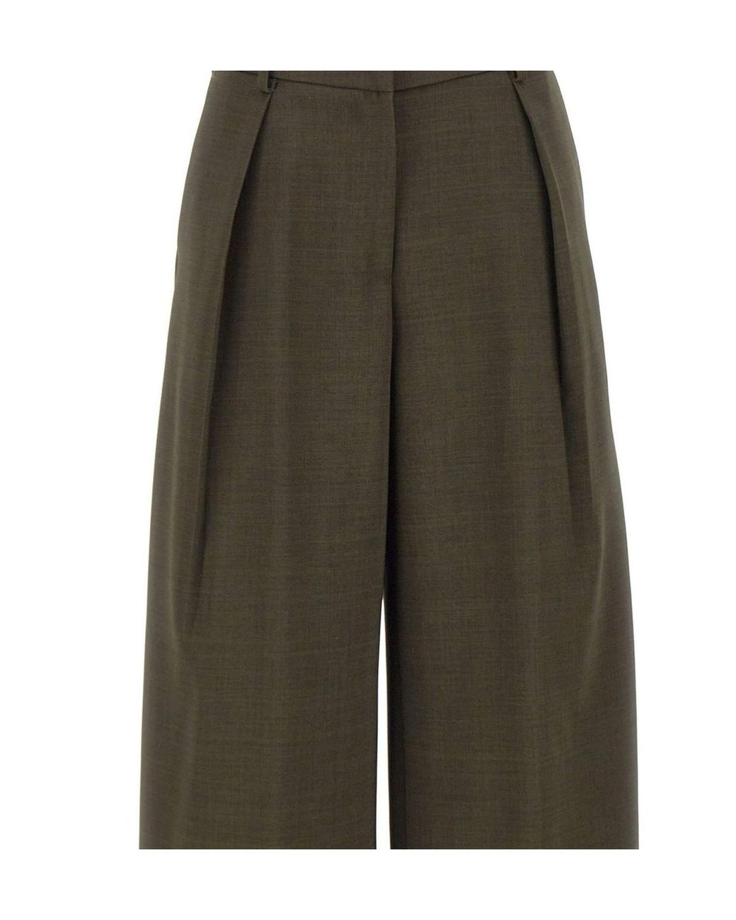 Kaos Green Pleated Wide-Leg Pants