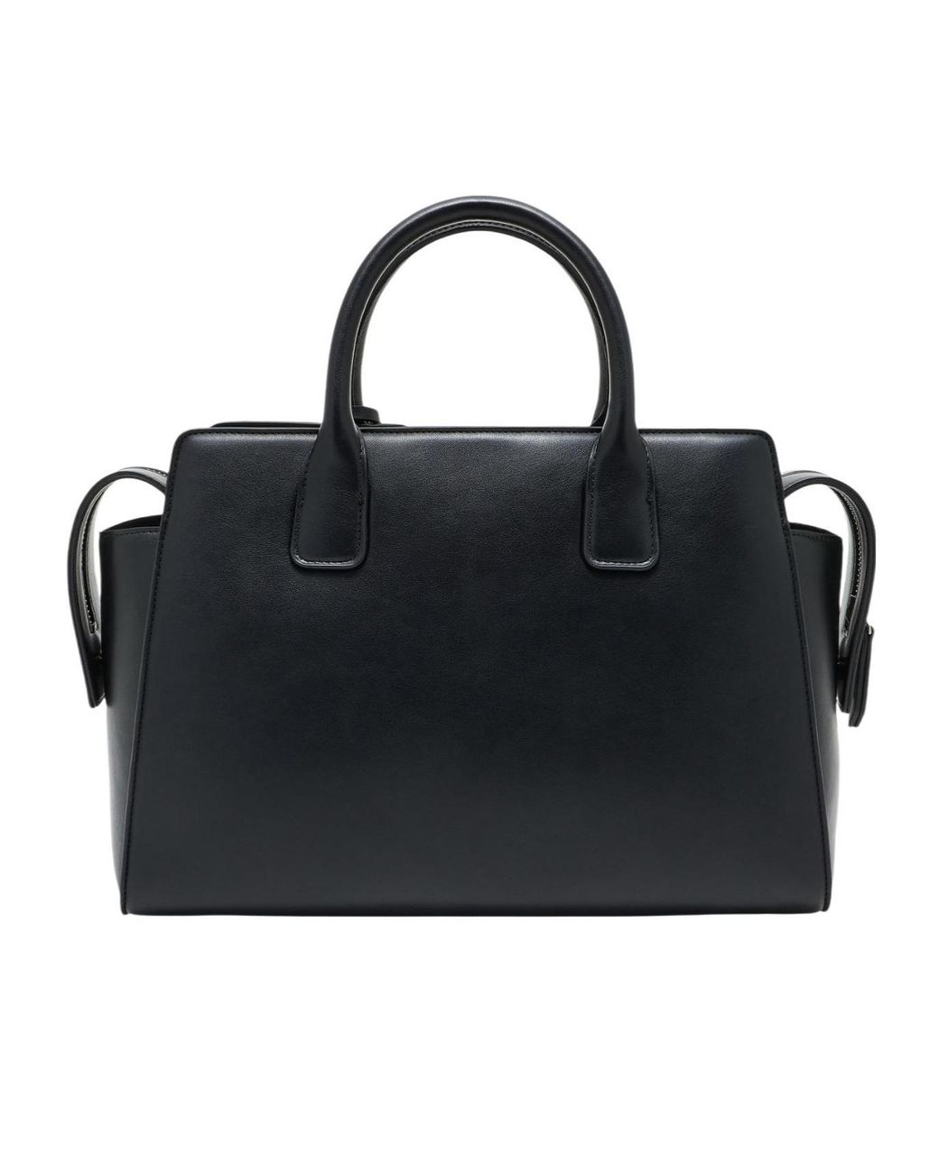 ARMANI EXCHANGE Black Saffiano-Effect Logo-Plaque Tote Bag