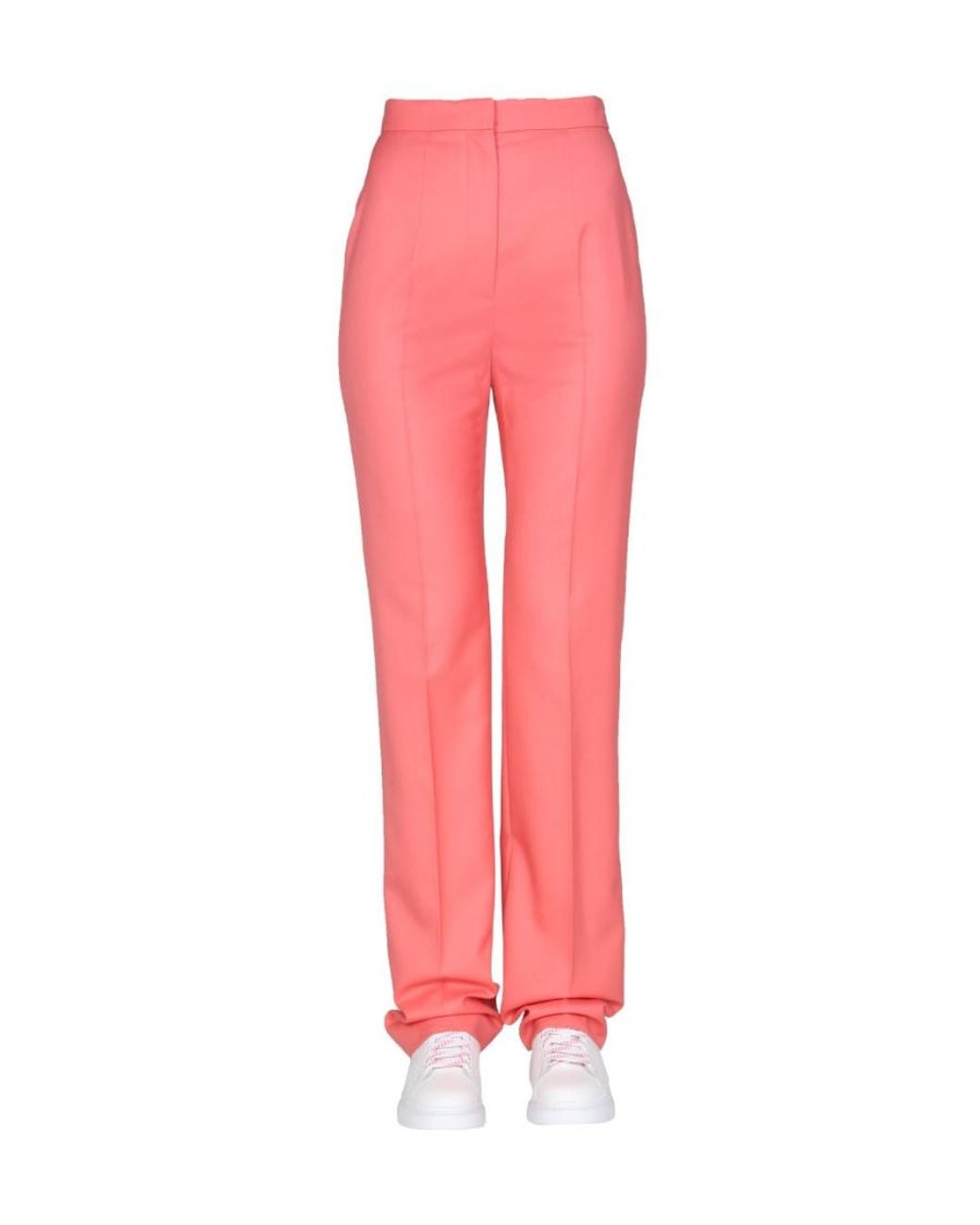 McQueen Pink Straight Leg Trousers