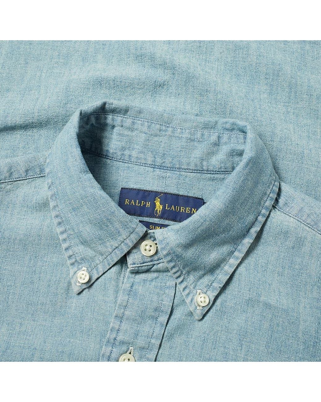 Polo Ralph Lauren Blue Pony Embroidered Curved Hem Shirt for men