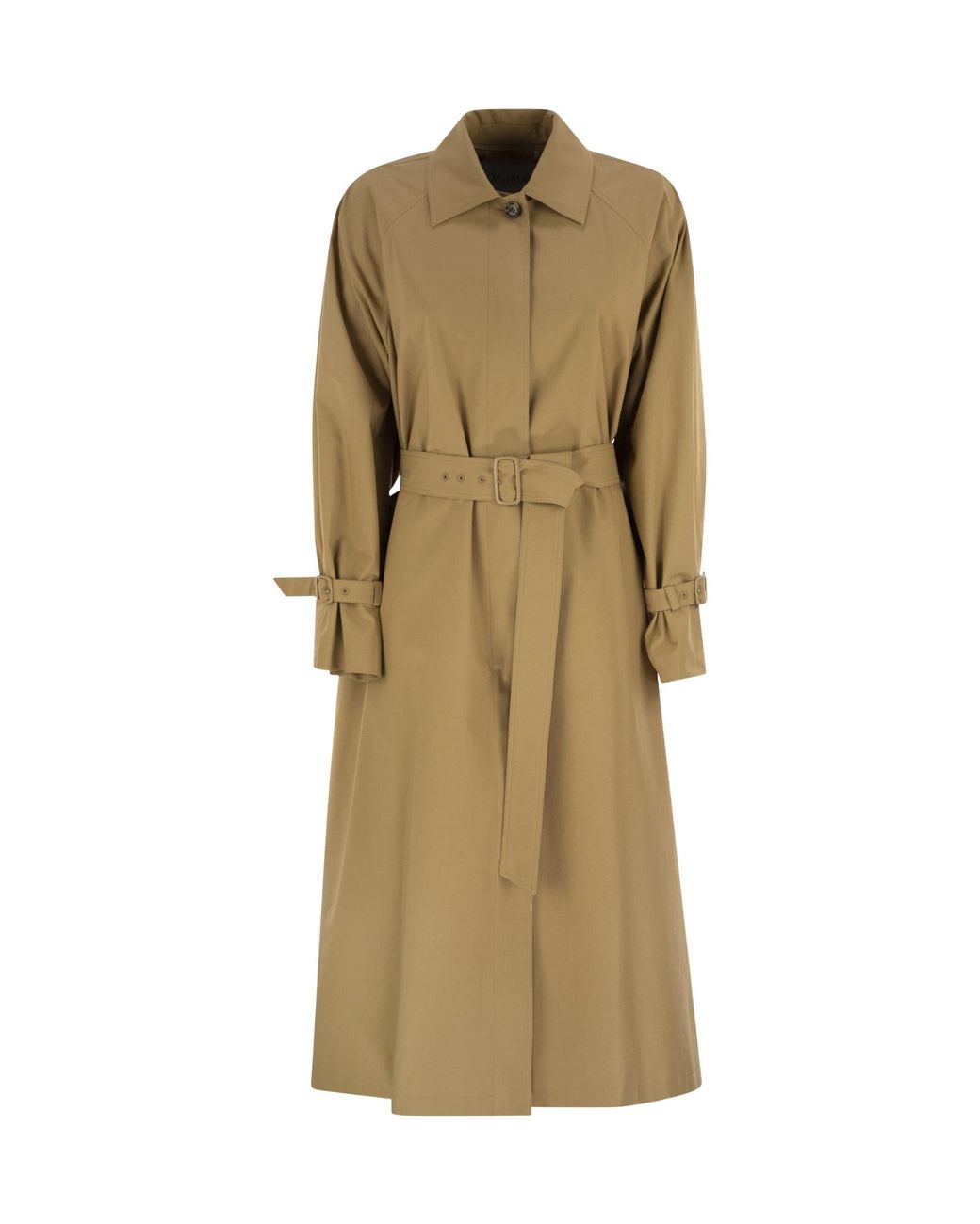 Max Mara Natural Epoche Button Detailed Belted Coat