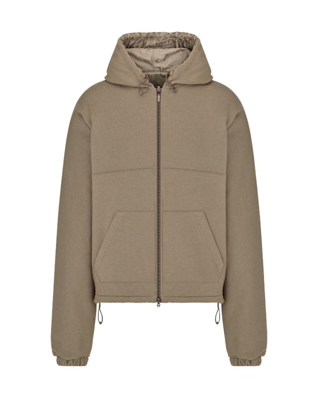 Dior Brown Homme Logo Embroidered Zip-Up Jacket for men