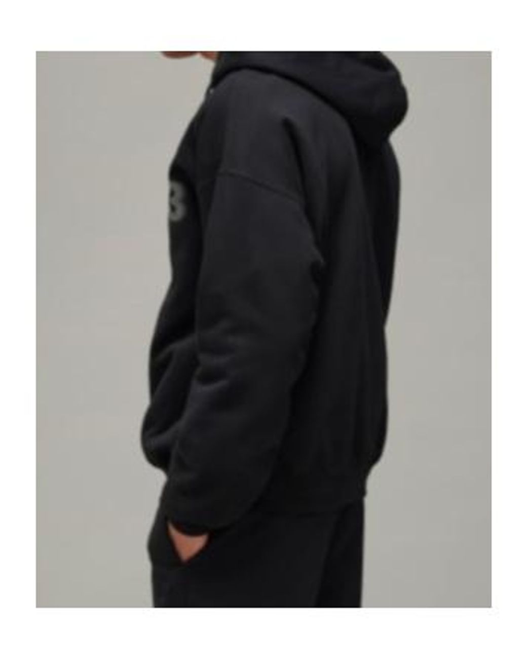 Y-3 Black Logo Printed Zip-Up Hoodie for men