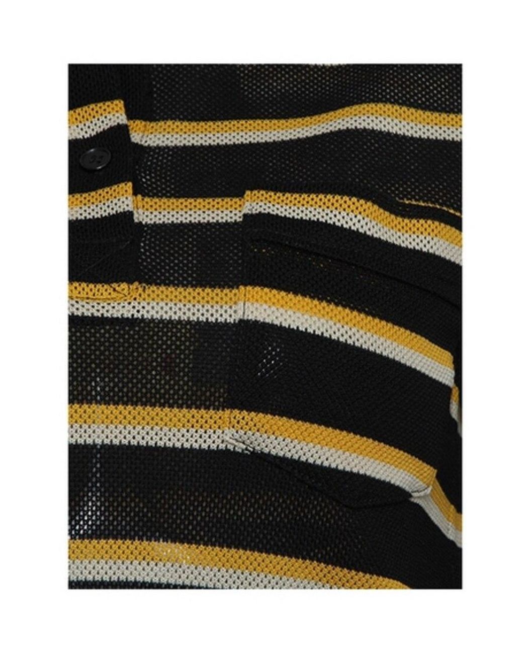 Proenza Schouler Black Striped Polo Shirt for men