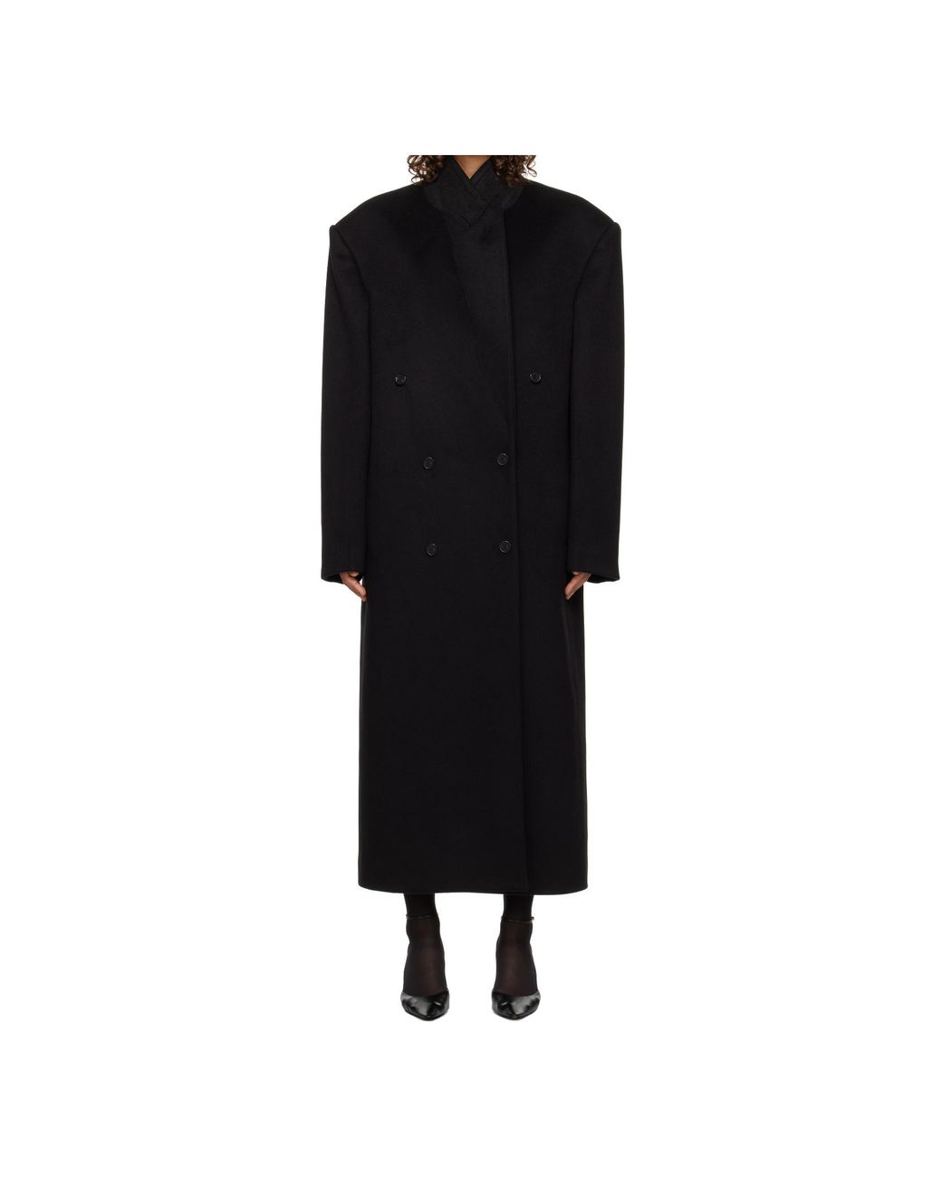 The Row Black Double-Breasted Coat