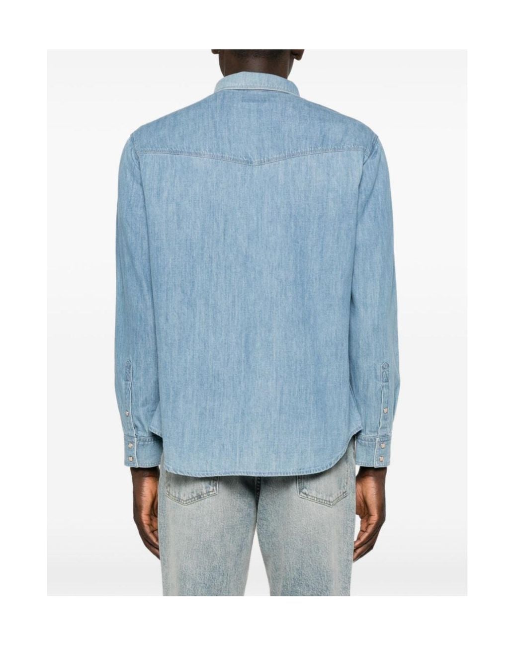 Emporio Armani Blue Long-Sleeved Shirt for men