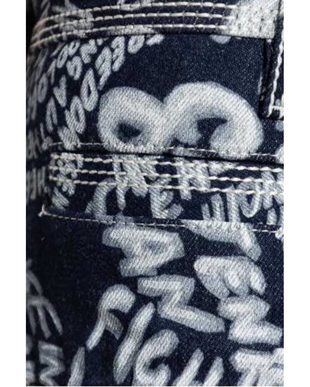 DSquared² Blue Pattern-Printed Denim Shorts