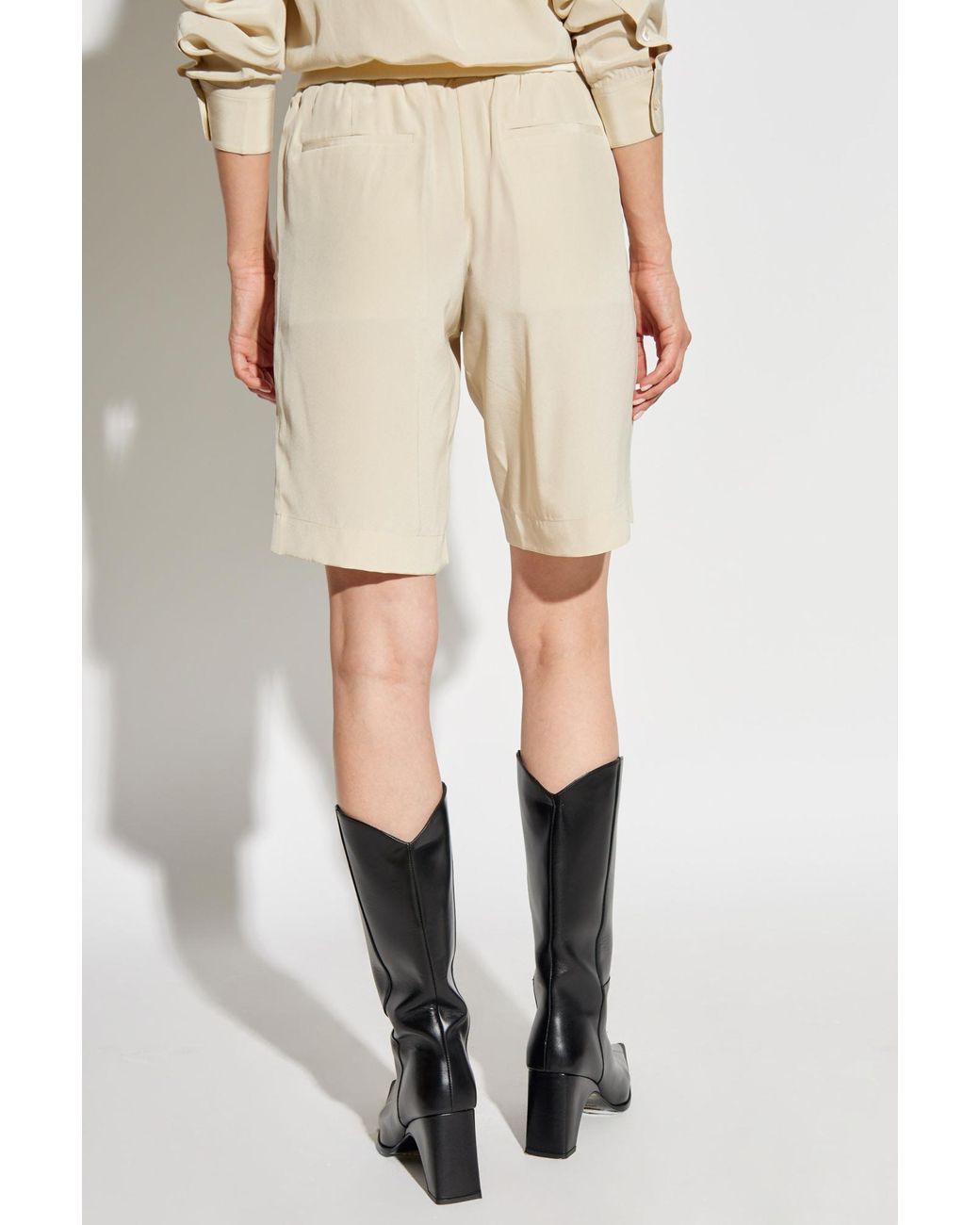 Helmut Lang Natural Button Detailed Bomber Shorts