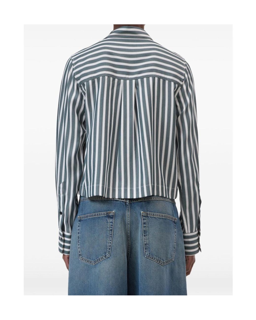 Closed Blue Striped Long-Sleeve Shirt
