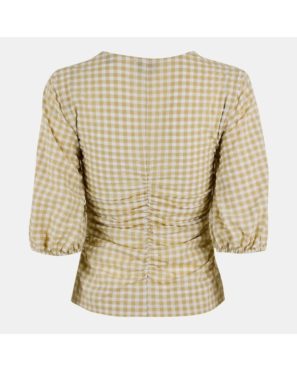 Ganni Natural Light Khaki Top