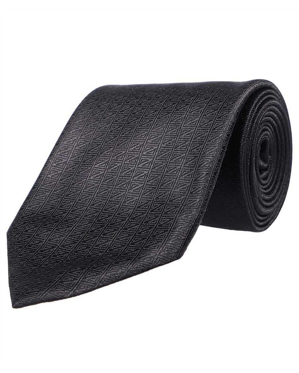 Zegna Black Pointed Tie for men