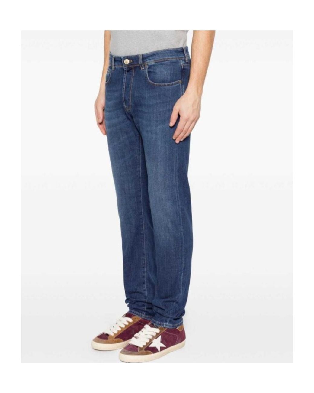 Incotex Blue Straight Leg Jeans for men