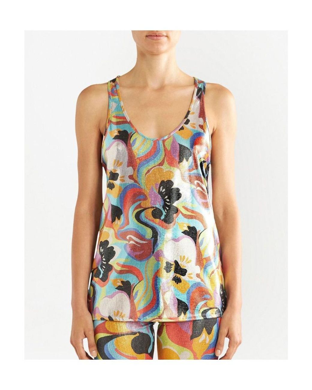 Etro Multicolor Sleeveless Scoop Neck Top