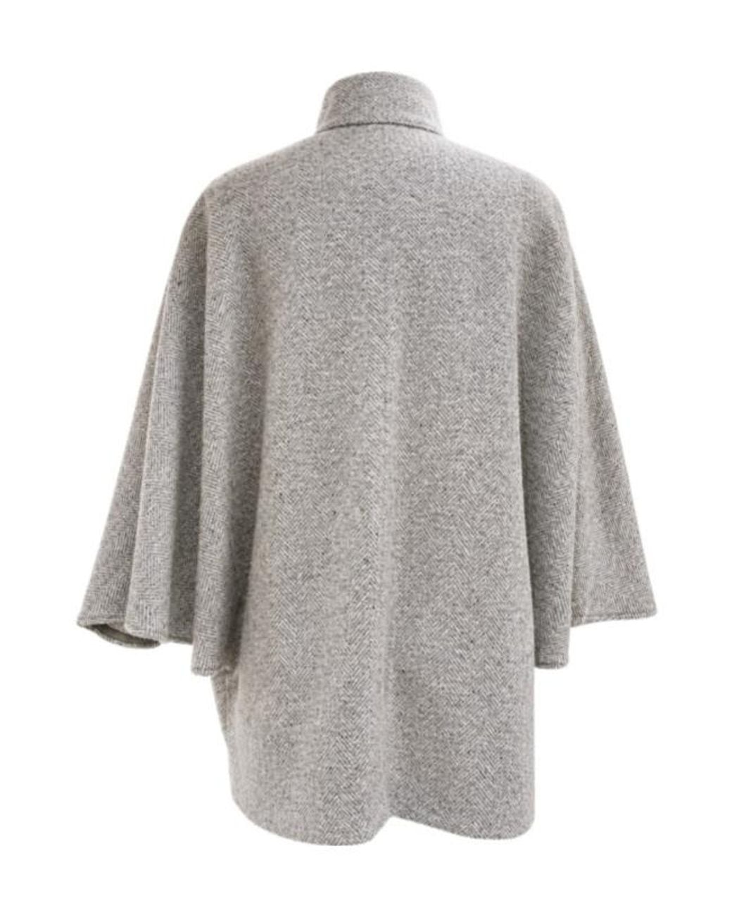 Eleventy Gray Herringbone-Pattern Single-Breasted Coat