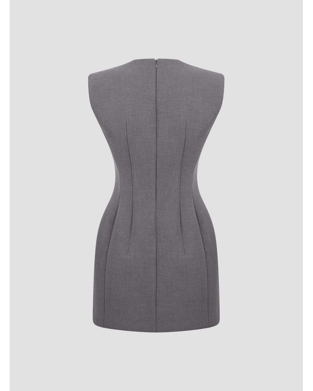 Frankie Shop Gray Sleeveless Mini Dress