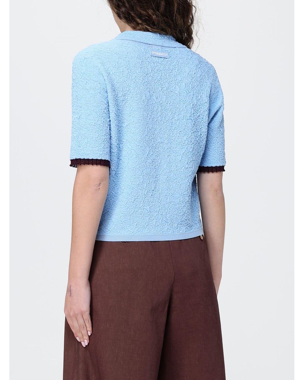 Pinko Blue Collared Textured Shirt