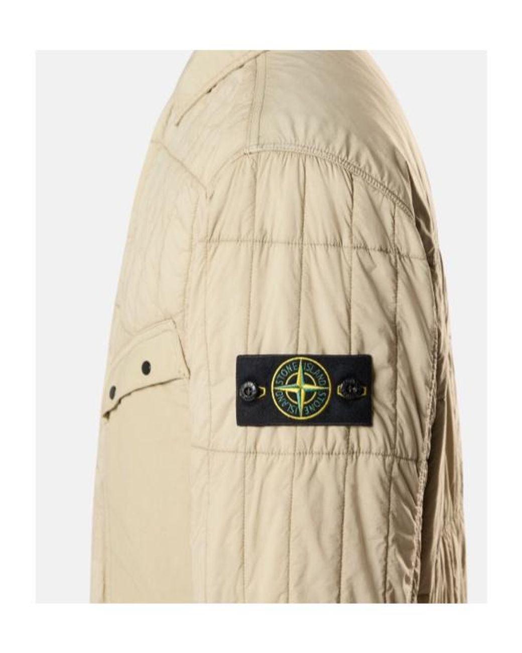 Stone Island Natural Quilted Padded Coach Jacket With Anti-Drop for men
