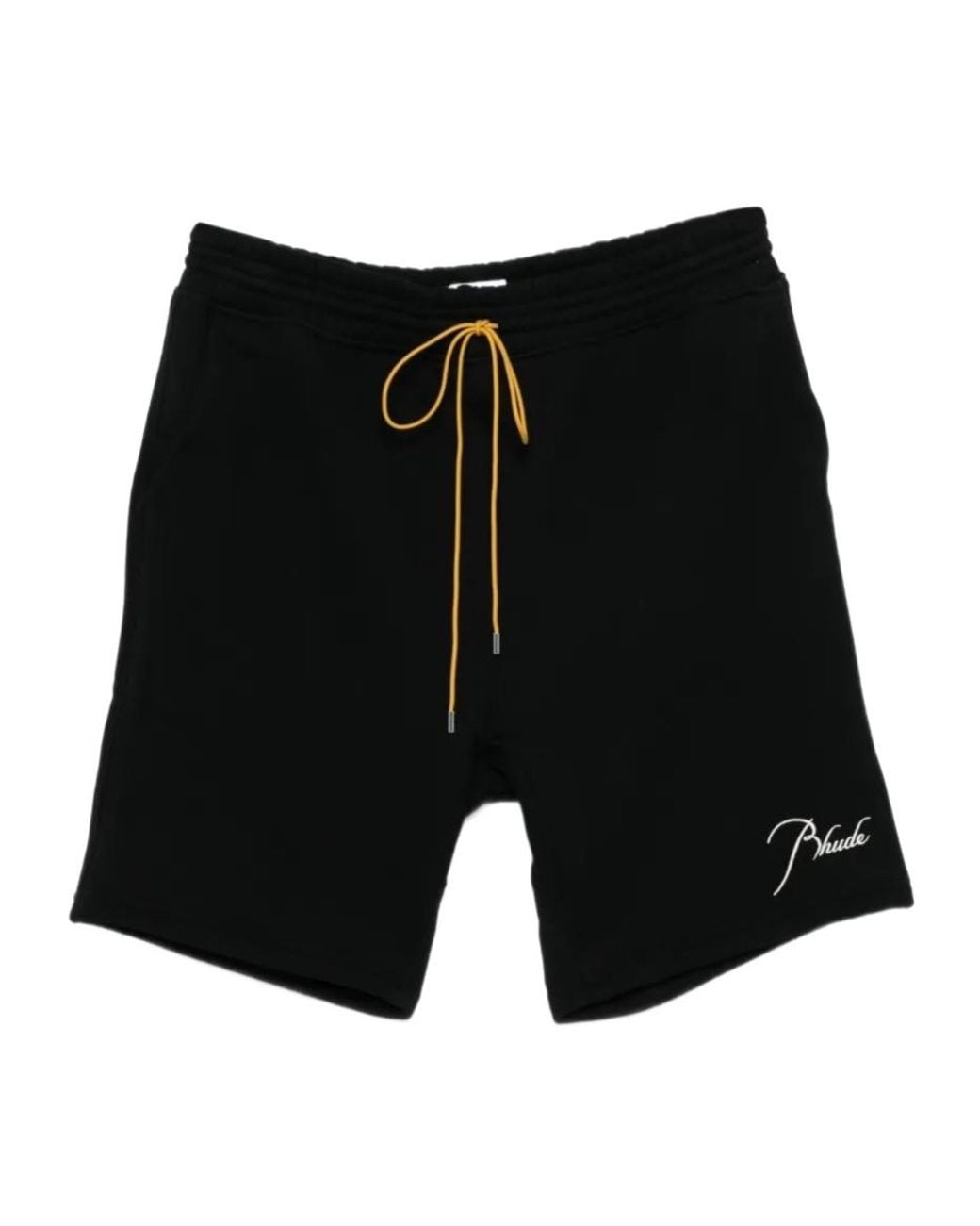 Rhude Black Classique Embroidered Shorts for men
