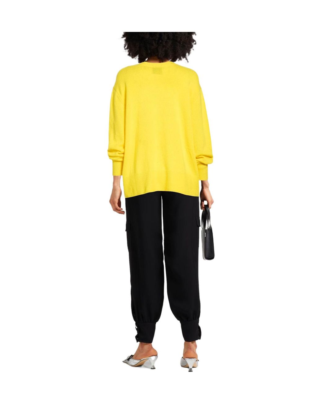 Isabel Marant Yellow Long-Sleeved Crew Neck Cashmere Sweater