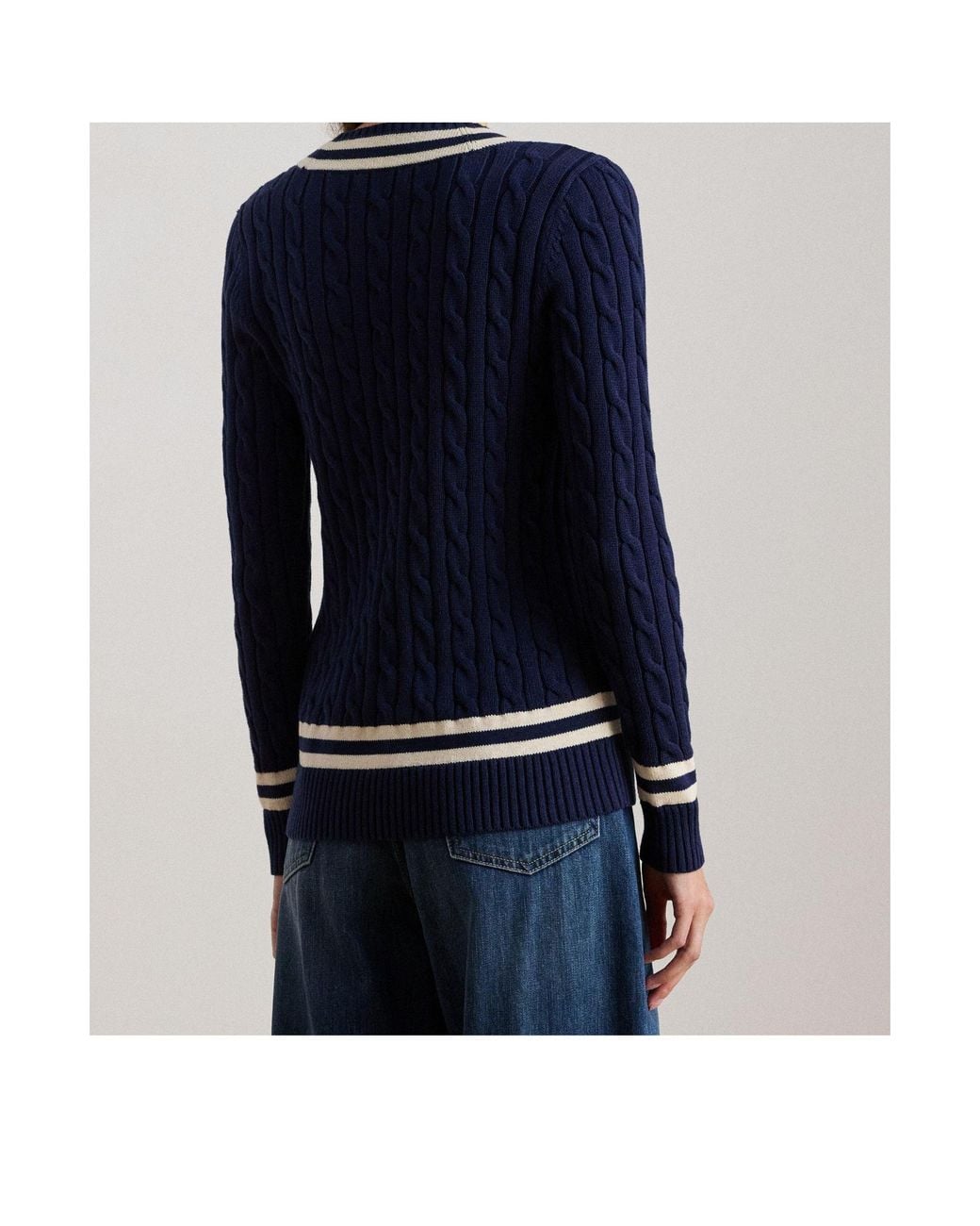 Ralph Lauren Blue V-Neck Knit Sweater