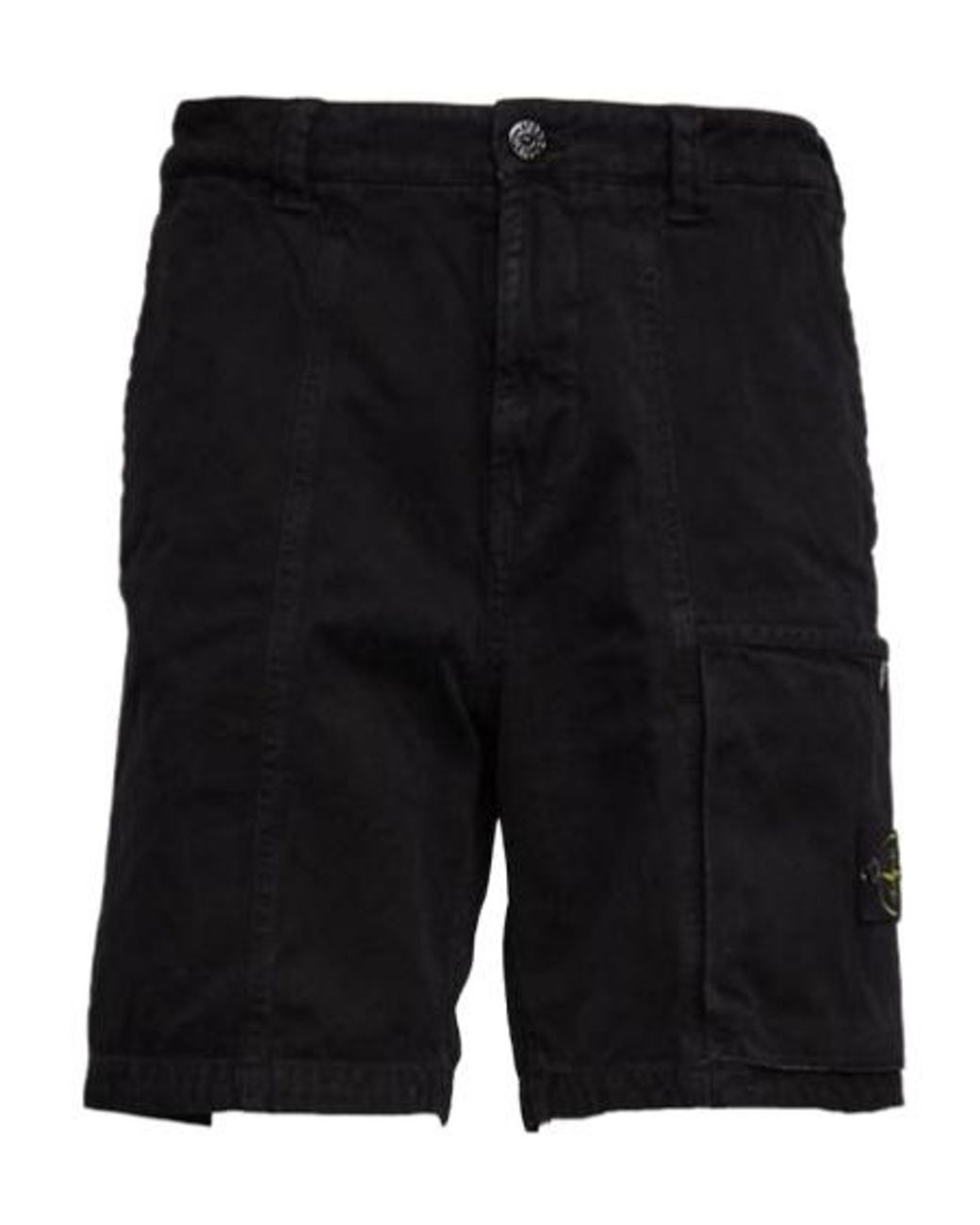 Stone Island Black Logo Detailed Cargo Shorts for men