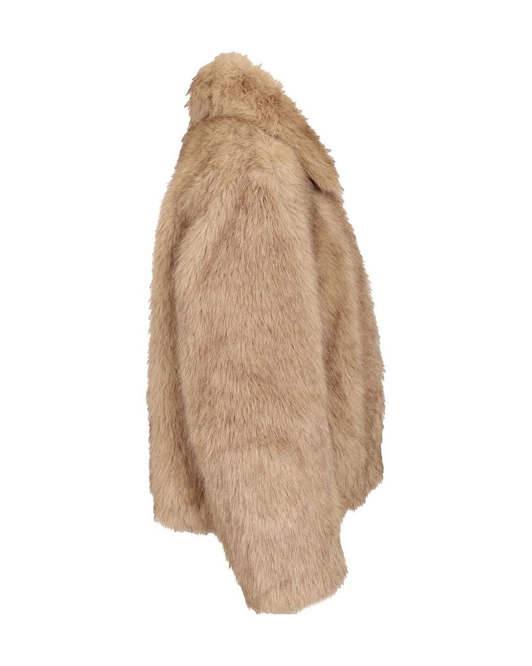 Max Mara Brown Faux Fur Short Coat