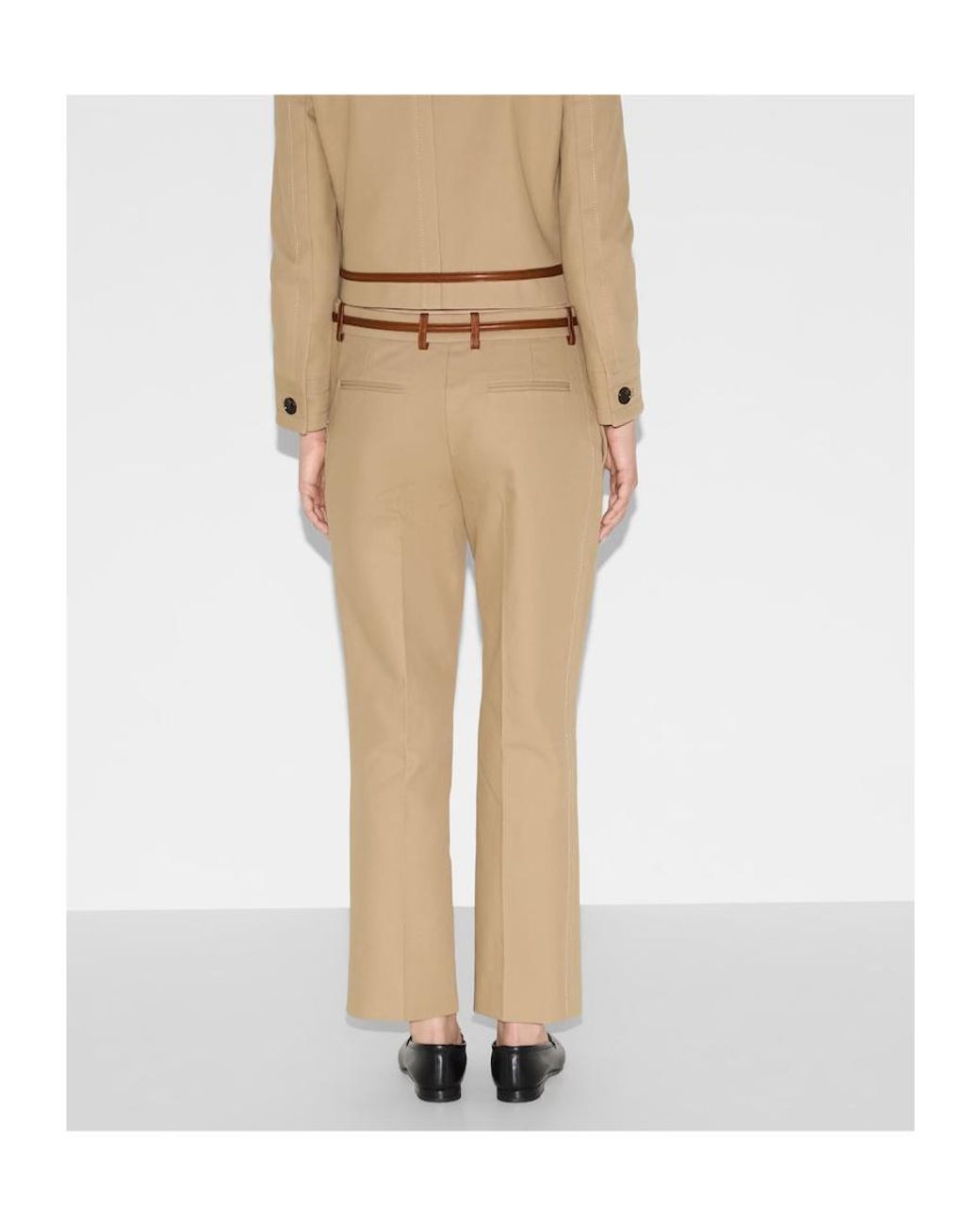 Gucci Natural Pleated Belted Pants