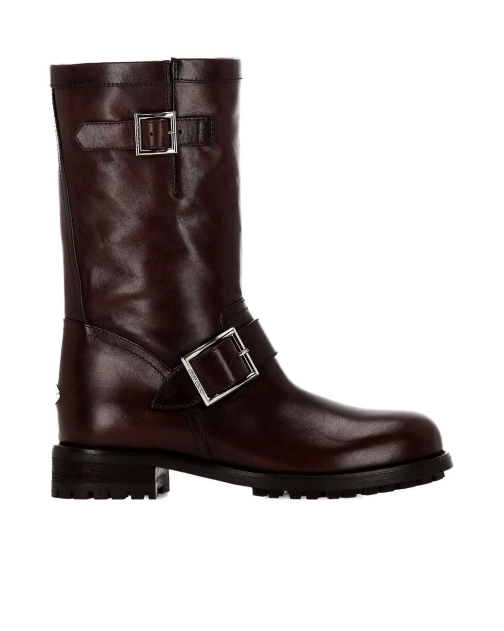Jimmy Choo Brown Biker Mid Ankle Boots