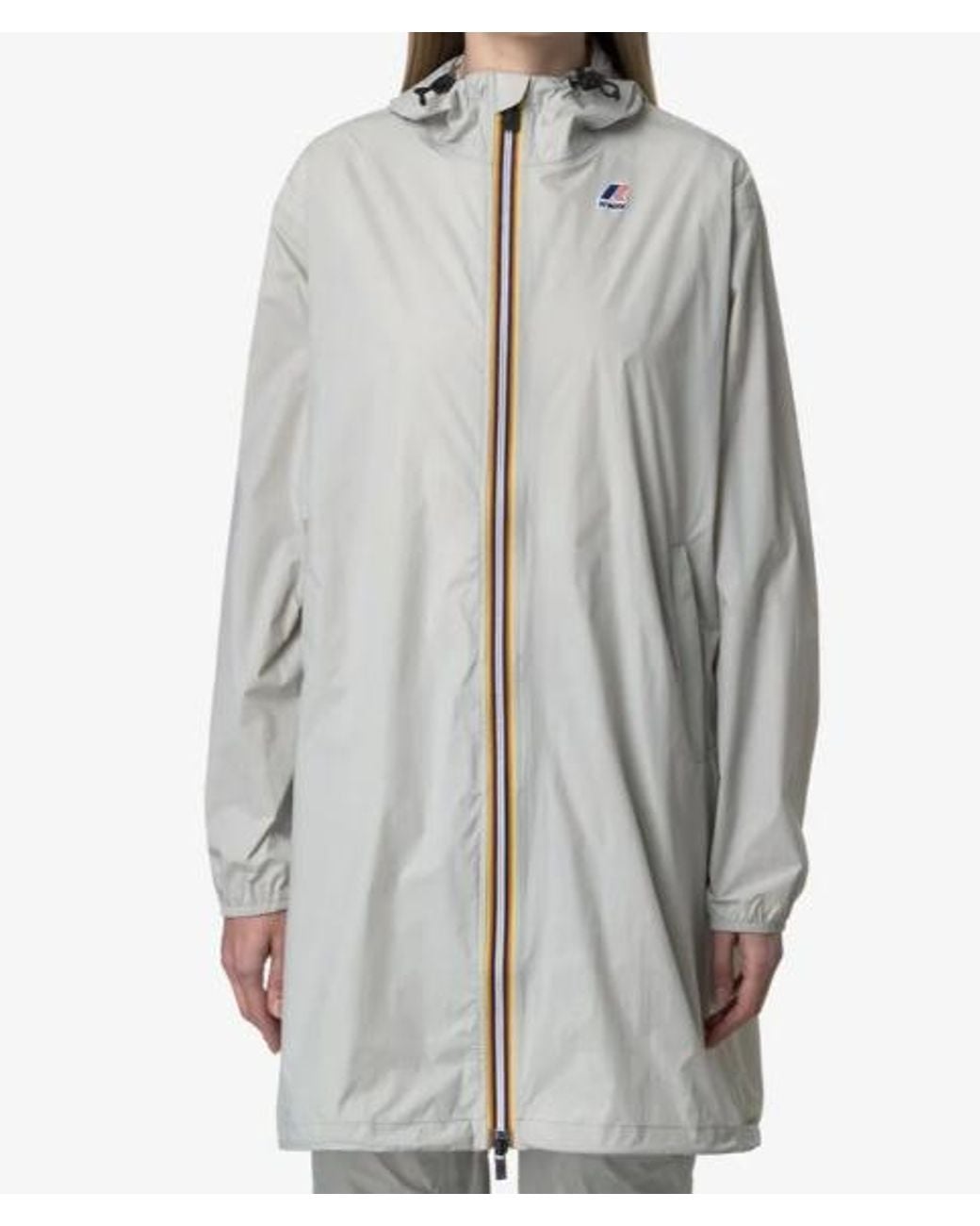 K-Way White Long Waterproof Jacket