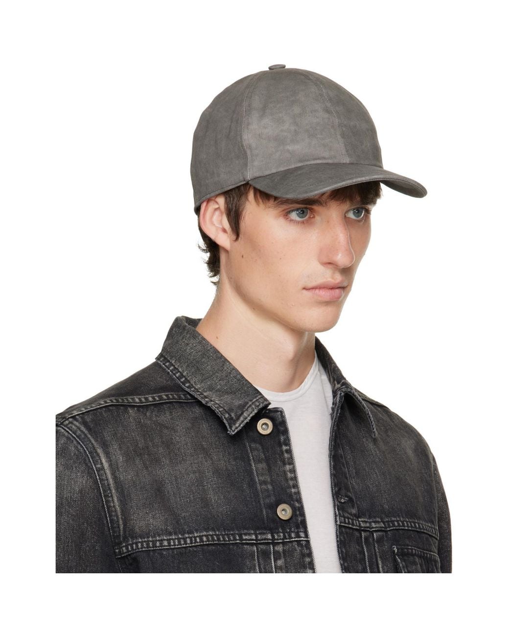 Rick Owens Gray Six-Panel Baseball Cap for men