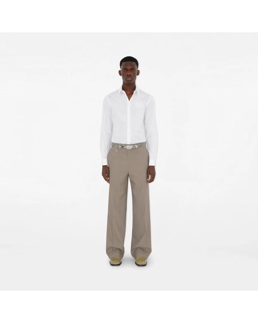 Burberry White Check Webbing Shield Belt