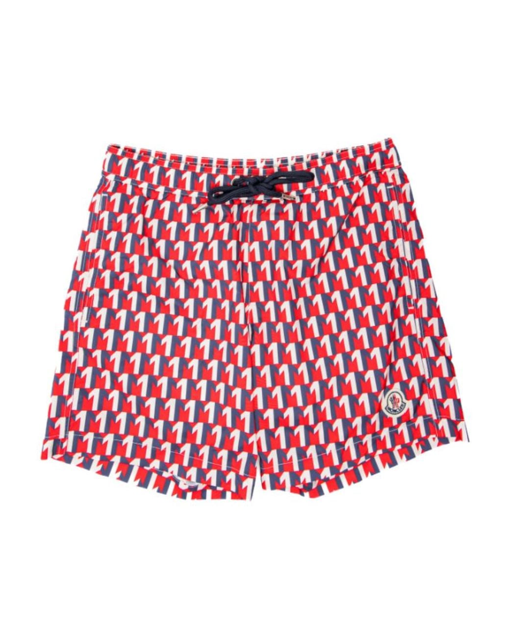 Moncler Red All-Over Printed Swimming Shorts for men