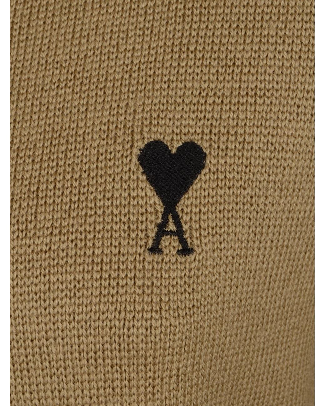 AMI Natural Ami De Coeur Knitted Cardigan