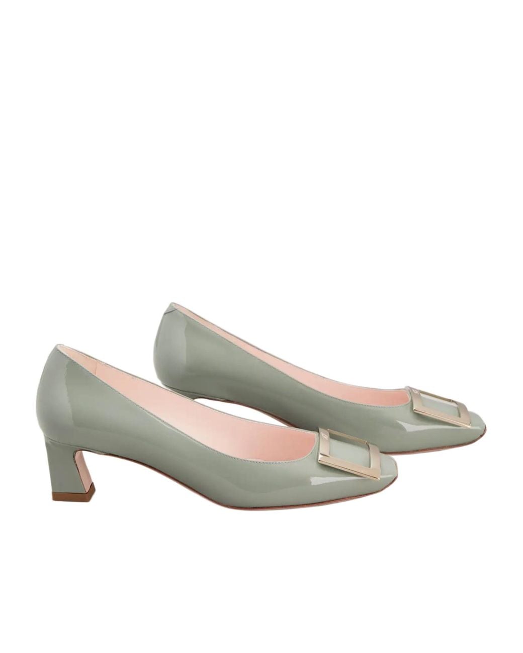 Roger Vivier Gray Trumpet Squared Toe Pumps