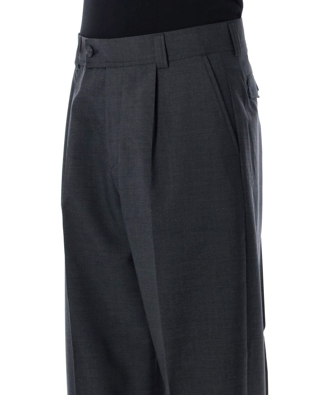 mfpen Black Patch Pleated Wide-Leg Pants for men
