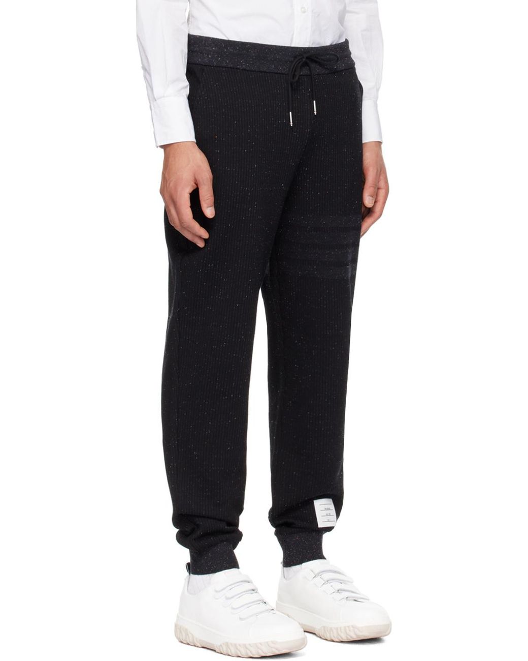 Thom Browne Black Drawstring Knitted Track Pants for men