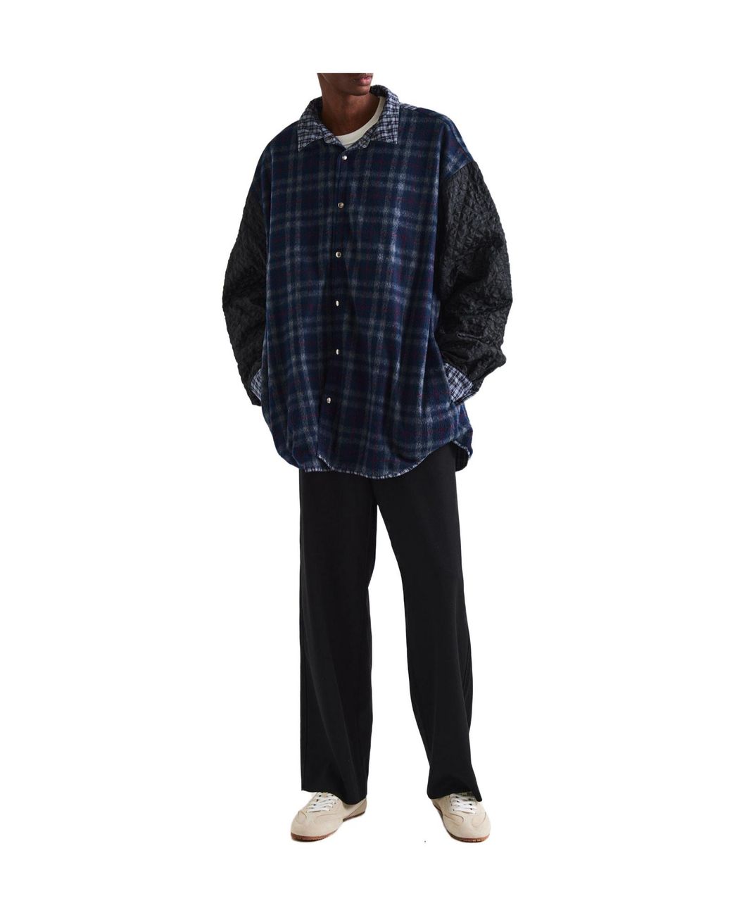 Maison Margiela Blue Mmm Check Rev Jkt for men