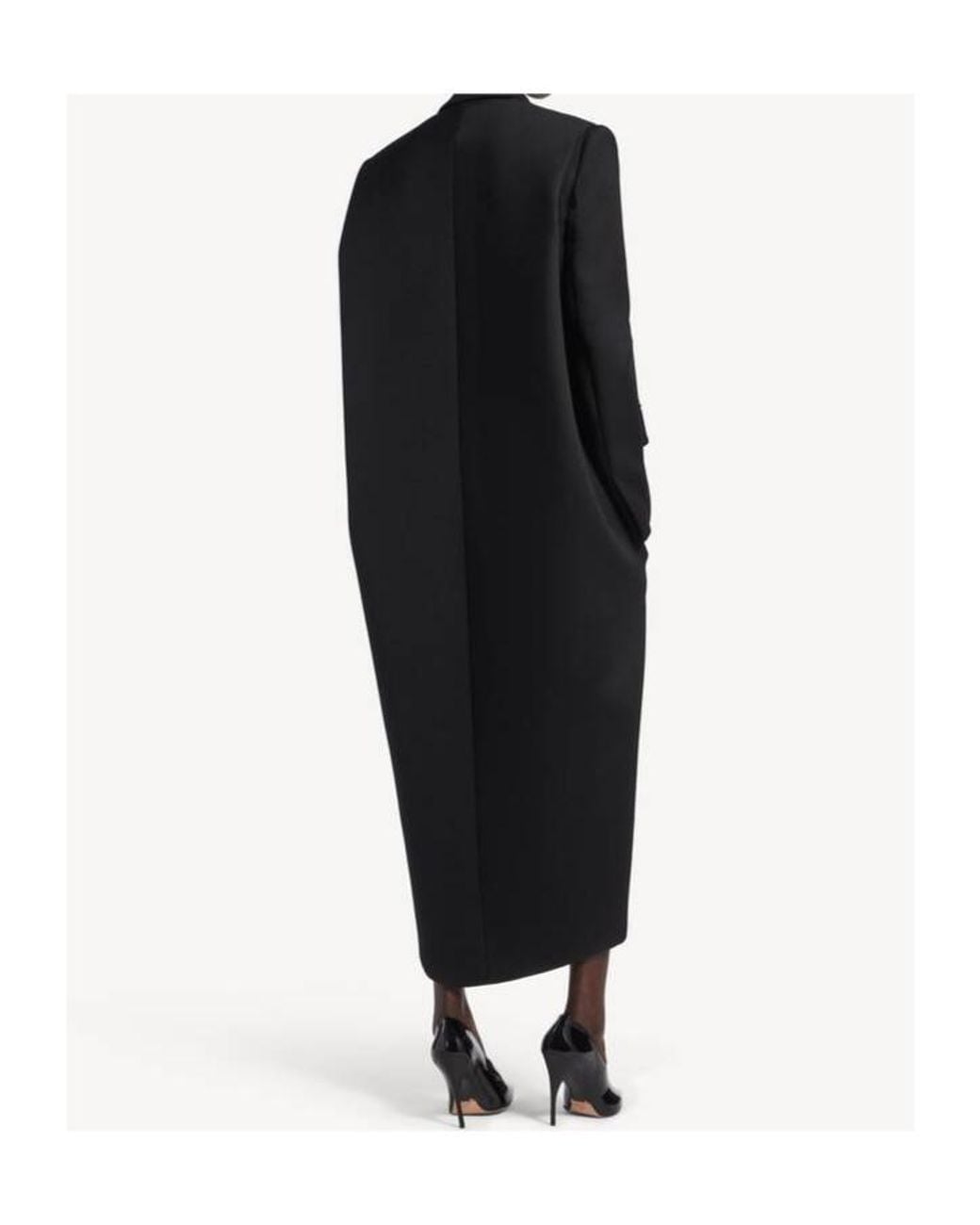 Balenciaga Black Wool Long Trench Coat