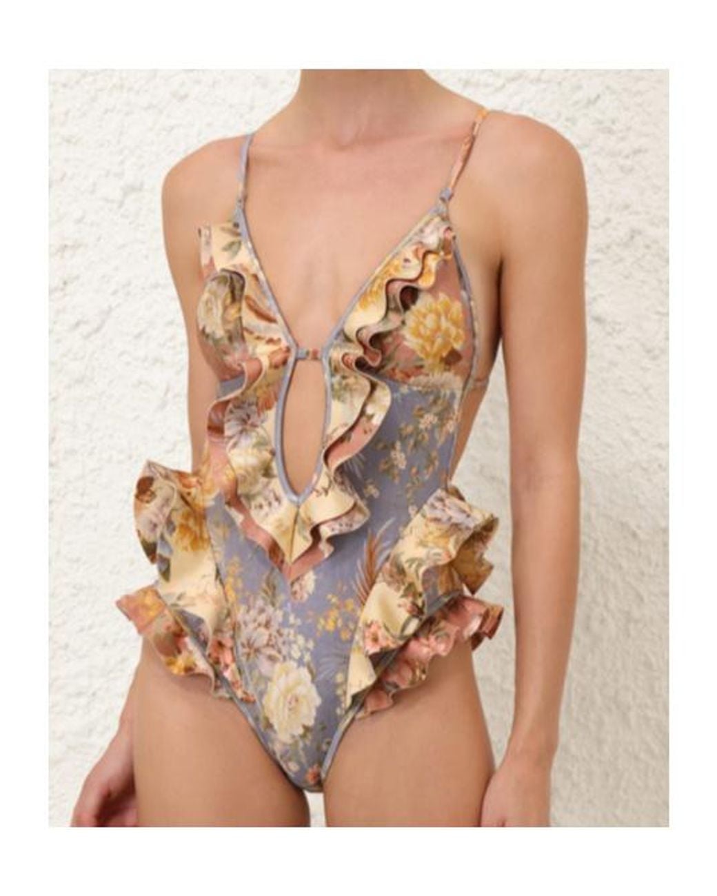 Zimmermann Multicolor Tallow Waterfall Frill Swimsuit