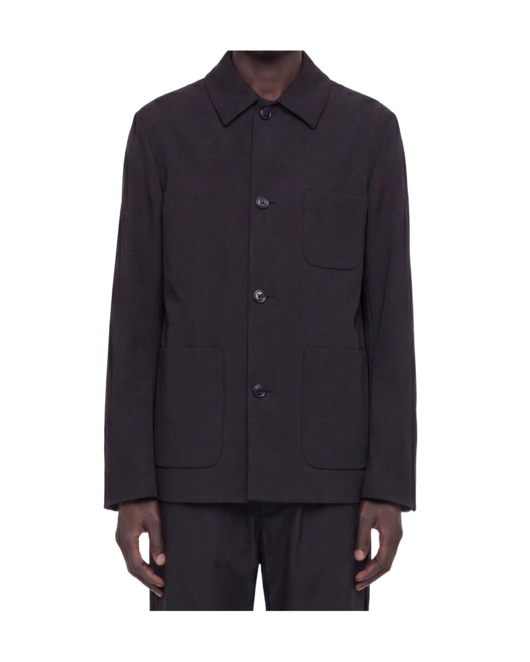 Lardini Black Button Pocket Jacket for men