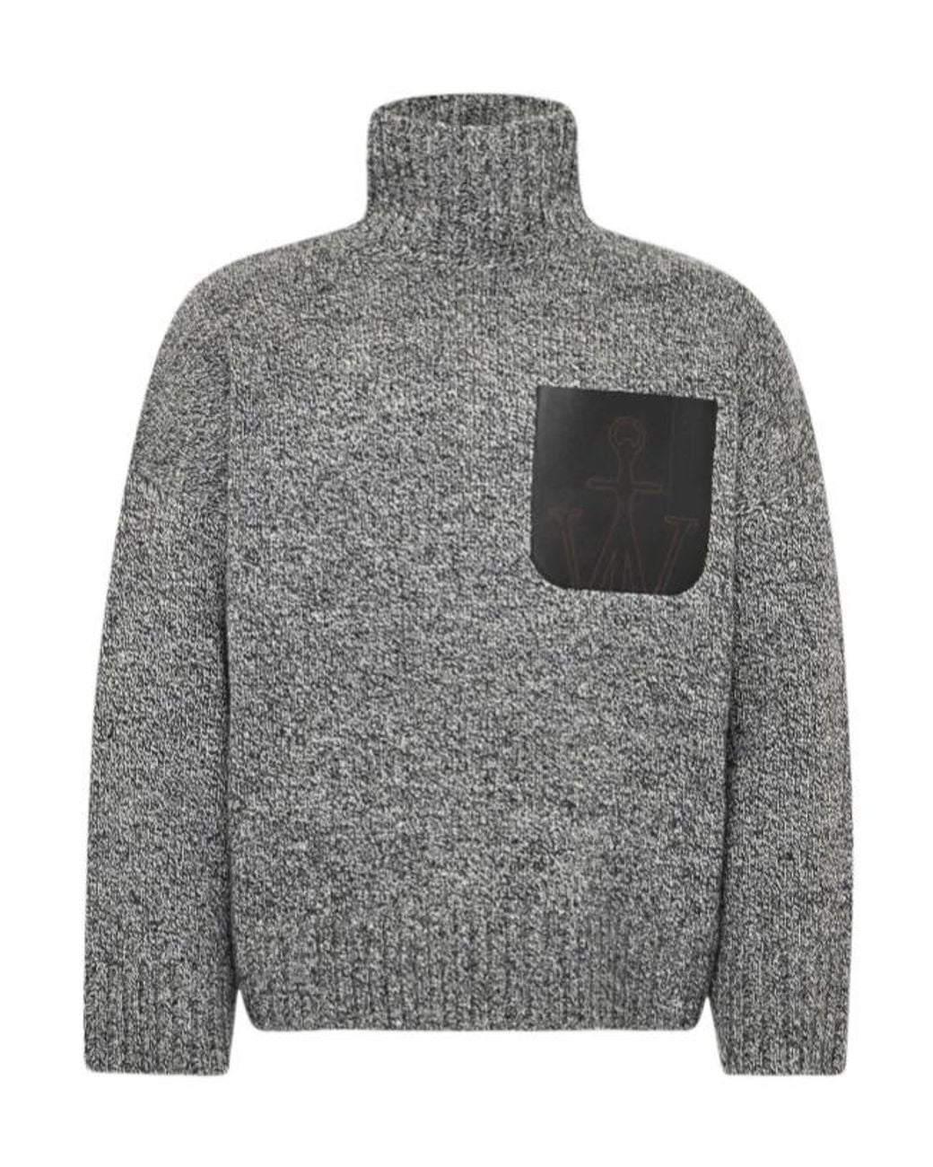 J.W. Anderson Gray Jw Anderson Patch Pocket Turtleneck Knitted Jumper for men