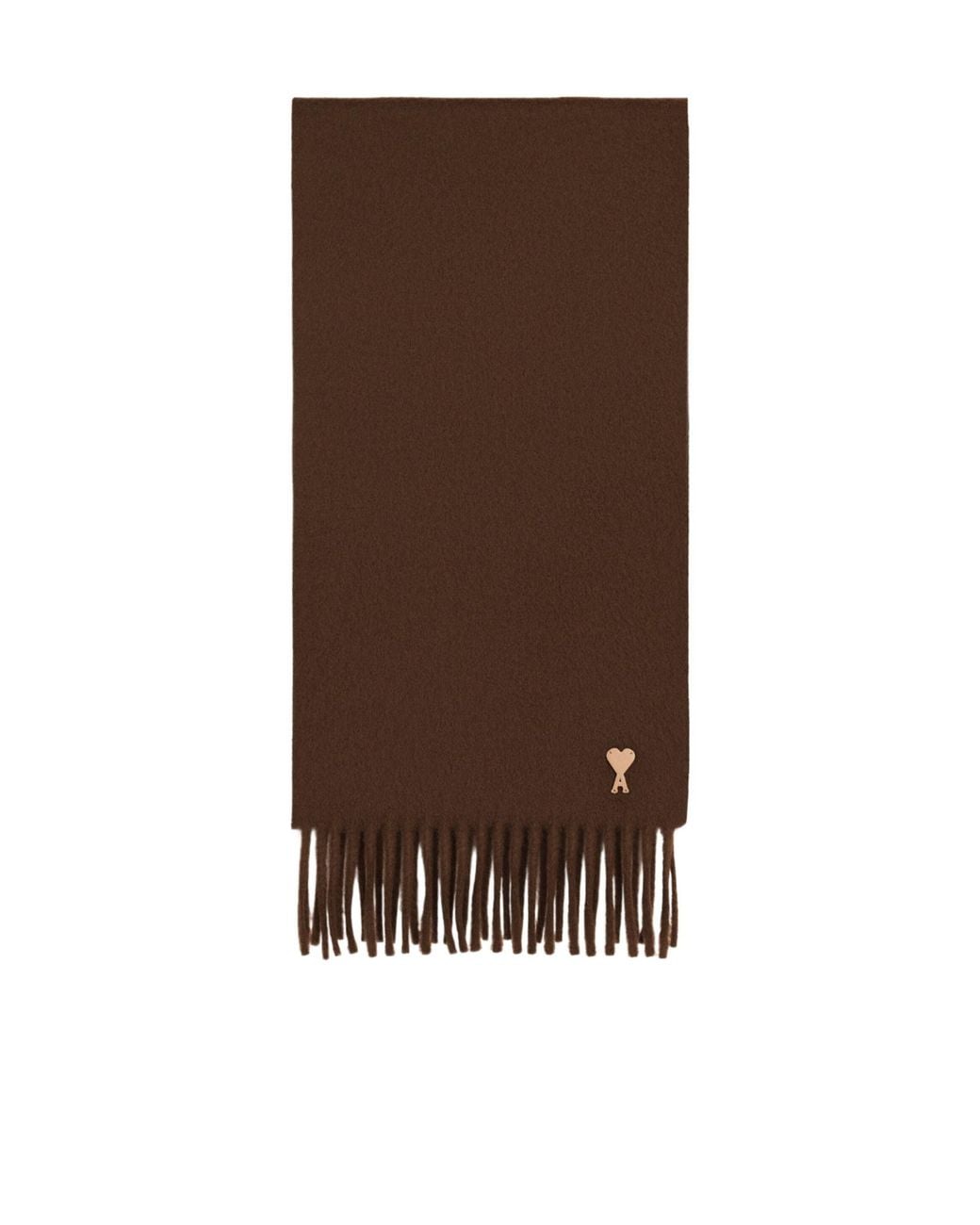 AMI Brown Ami Ami De Coeur Patch Scarf for men